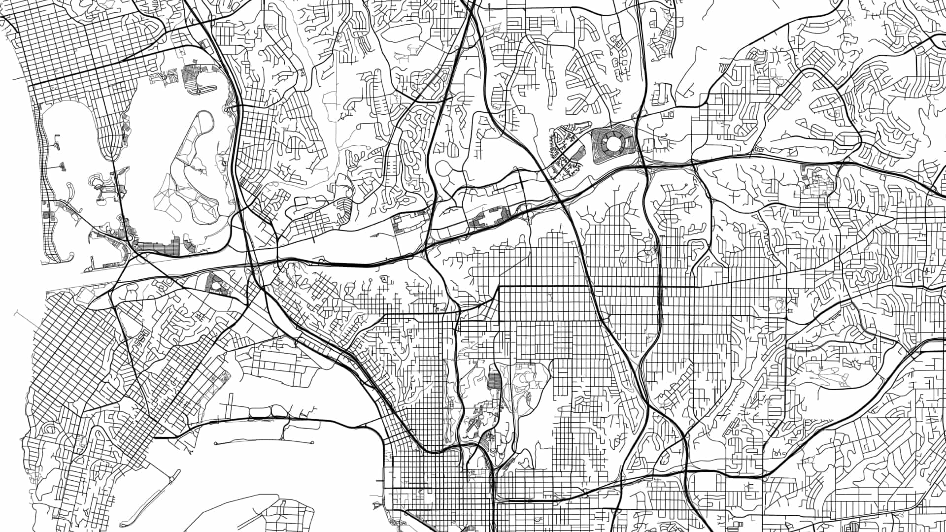 A black and white map represents truck routes