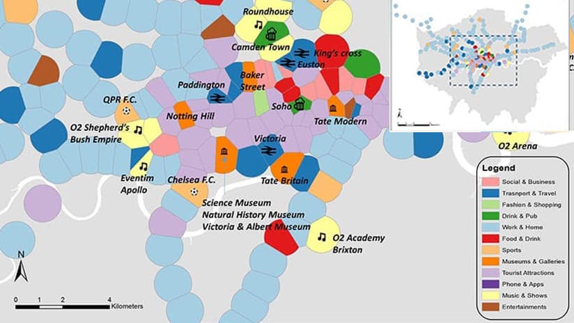 A GIS map of consumer interests across the London Underground