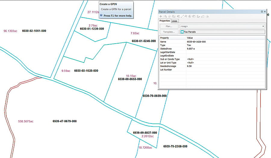 Esri's parcel fabric automatically generates a GPIN