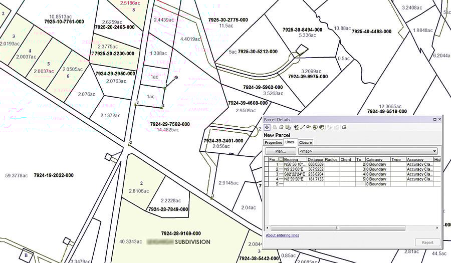 The New Parcel tool constructs a parcel The New Parcel tool constructs a parcel