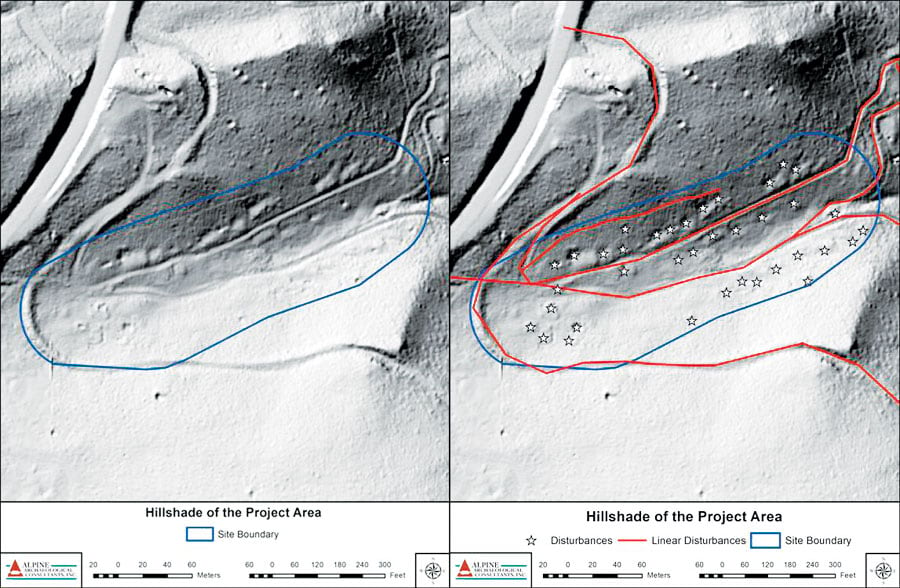 A hillshade of the site area