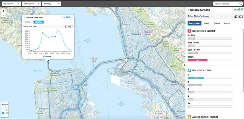 A dashboard showing the location intelligence available to OOH advertisers