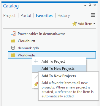 Learn to Add Favorites to Your ArcGIS Pro Projects