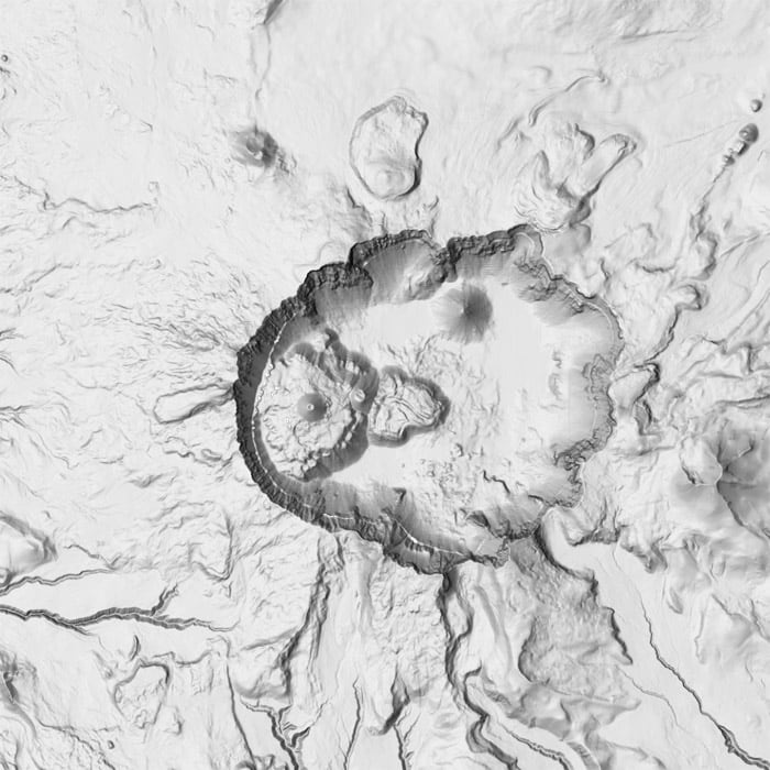 Figure 4. The multidirectional hillshade with higher (1-meter) resolution data.