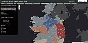 The Ireland’s Call story map provides readers with information about home prices in Ireland.