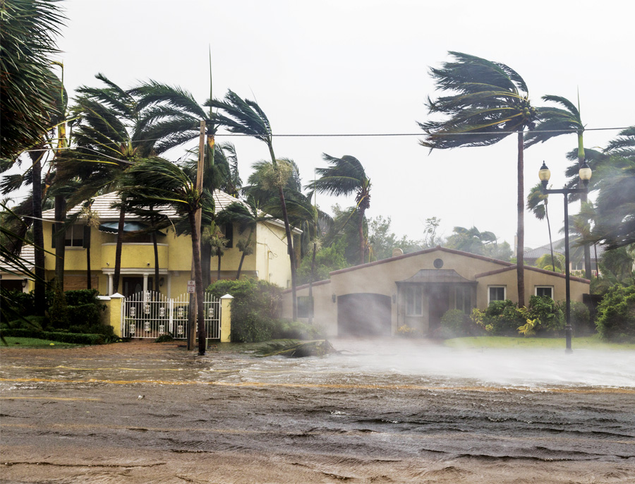 Hurricane Irma's wind and rain barraged Las Olas Boulevard in Fort Lauderdale, Florida.