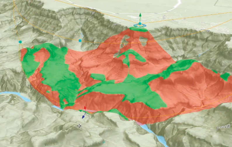 It’s now possible to do quick interactive 3D analysis in ArcGIS Pro with new 3D exploratory analysis tools, such as this Viewshed tool.