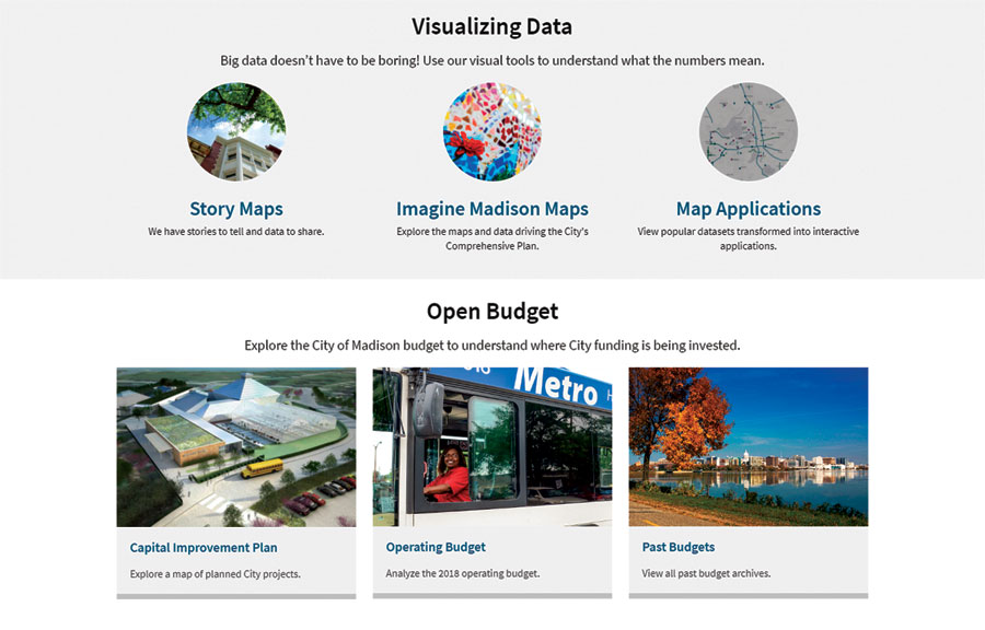 Madison uses its open data site to share tools for planning and decision-making related to sustainability, city services, and other important topics.