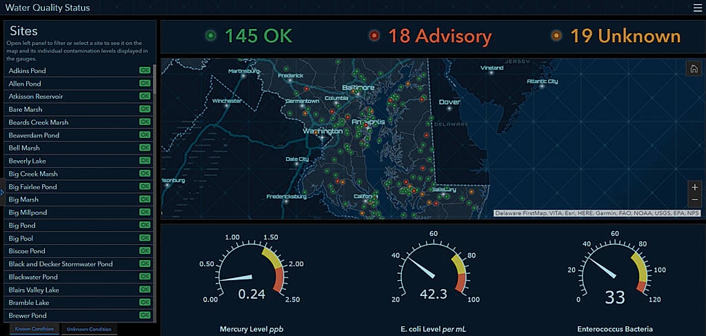 Water quality status dashboard provides current information of 182 stations