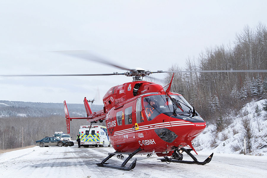 STARS uses GIS to help plan missions, which often take helicopters to rural areas to pick up patients. Photo courtesy of STARS/Mark Mennie.