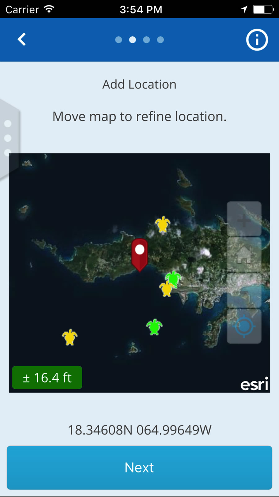 The TURT app lets you map the location of your sea turtle sighting.