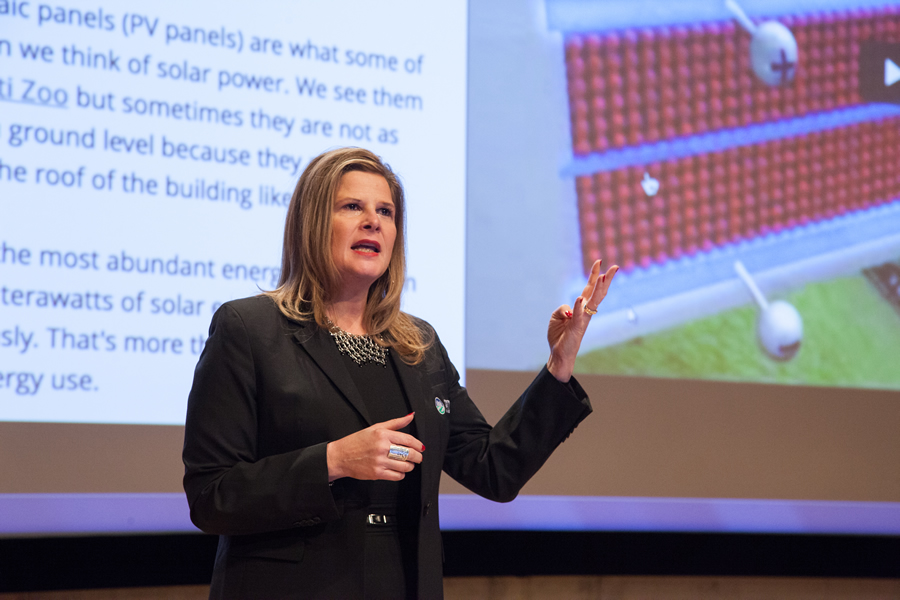 Trisha Brush, a GIS director from Kenton County, Kentucky, talked about the importance of GIS in planning at the Geodesign Summit. Trisha Brush, a GIS director from Kenton County, Kentucky, talked about the importance of GIS in planning at the Geodesign Summit.