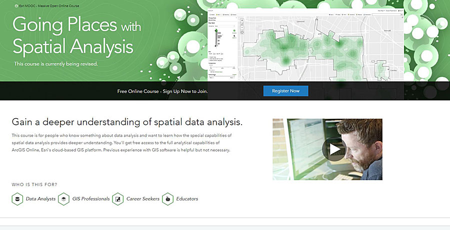 The Going Places with Spatial Analysis MOOC helped Evans-Bye familiarize herself with ArcGIS Online.