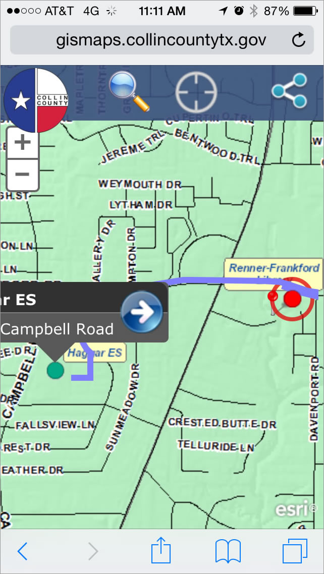 The Election Polling Place Finder app provides people with directions to voting centers in Collin County. The Election Polling Place Finder app provides people with directions to voting centers in Collin County.