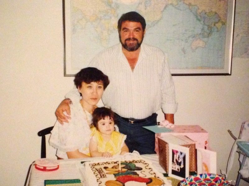 Foreshadowing? The Bells decorated the wall of their home in Saudi Arabia with a world map. Here they celebrate their daughter Jennifer's first birthday.