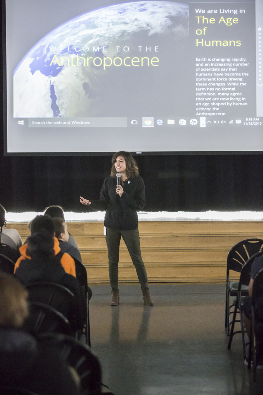 Bell showed the students how maps can tell stories about a wide variety of topics. Bell showed the students how maps can tell stories about a wide variety of topics.