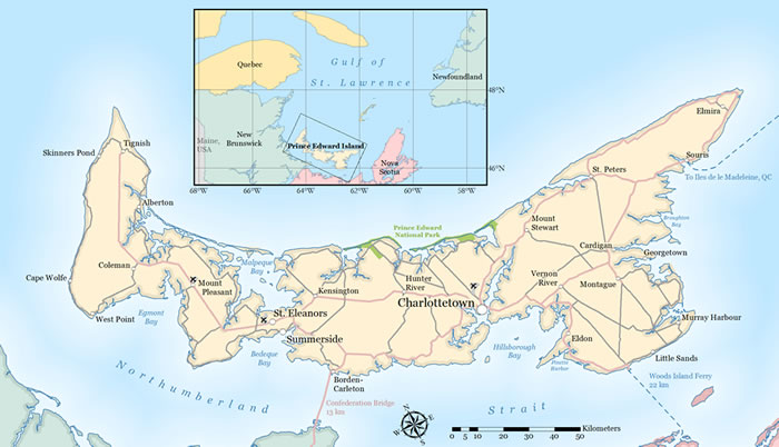 Figure 1. In this example, adding a north arrow benefits a map that's not oriented with north at the top of the page.