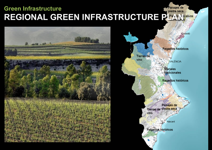 The regional government in Valencia must approve the urban development design plans that the municipalities submit. The municipalities must take green infrastructure into account when creating their plans. The regional government in Valencia must approve the urban development design plans that the municipalities submit. The municipalities must take green infrastructure into account when creating their plans.