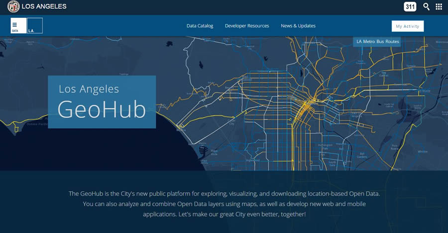 City employees, nonprofit organizations, app developers, and the public can go to the new Los Angeles GeoHub, find data, and map it.