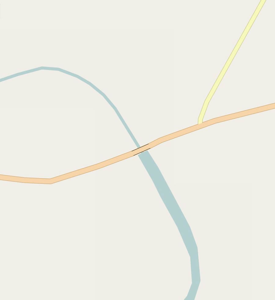 A map of a rural area of Khulna District in Bangladesh in OpenStreetMap, devoid of fish ponds, buildings, and road names. Credit: © OpenStreetMap contributors