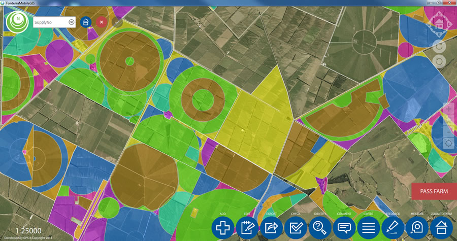 Shown here are farm management blocks on dairy farms in North Canterbury, New Zealand.