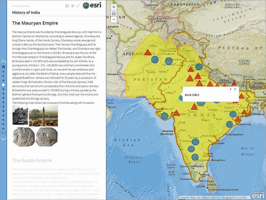 The portions of the map colored in yellow were part of the Maurya Empire founded by Chandragupta Maurya about 322 BC.