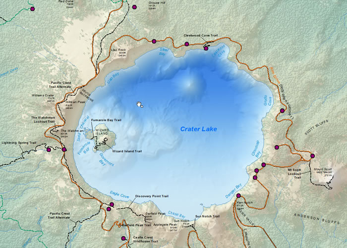 Figure 2. The recreation map shows the point symbols before they have been updated.