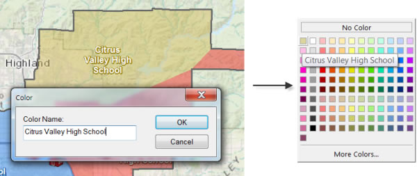 After you click a color using Eye Dropper, you can name it and it will appear in the Color Picker palette. After you click a color using Eye Dropper, you can name it and it will appear in the Color Picker palette.