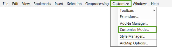 Customize Mode is on the Customize context menu. Customize Mode is on the Customize context menu.