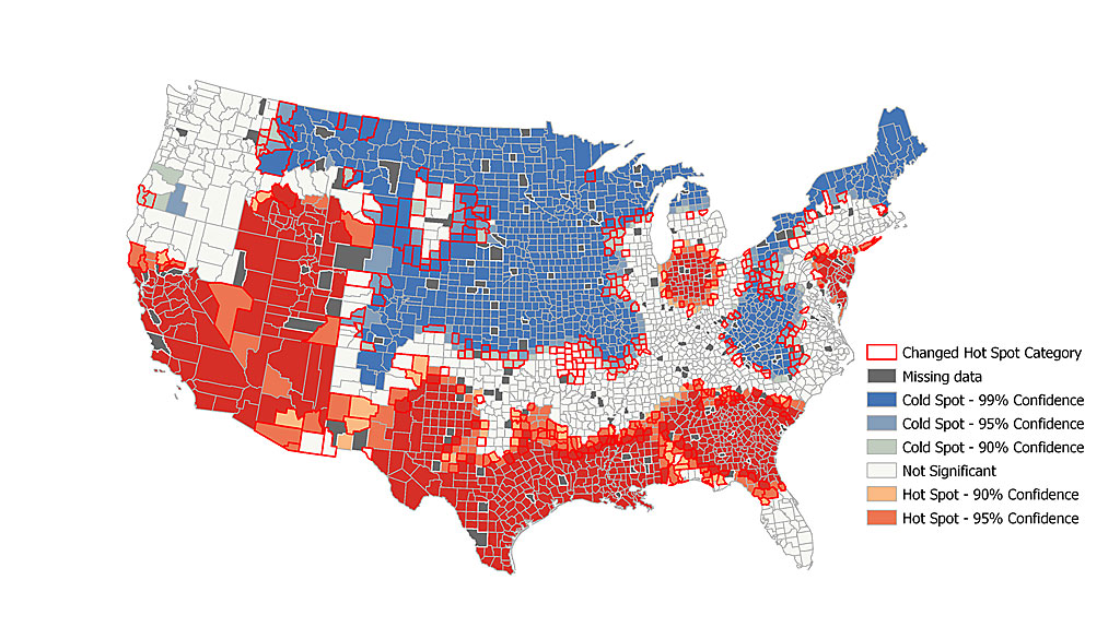 Missing data USA map