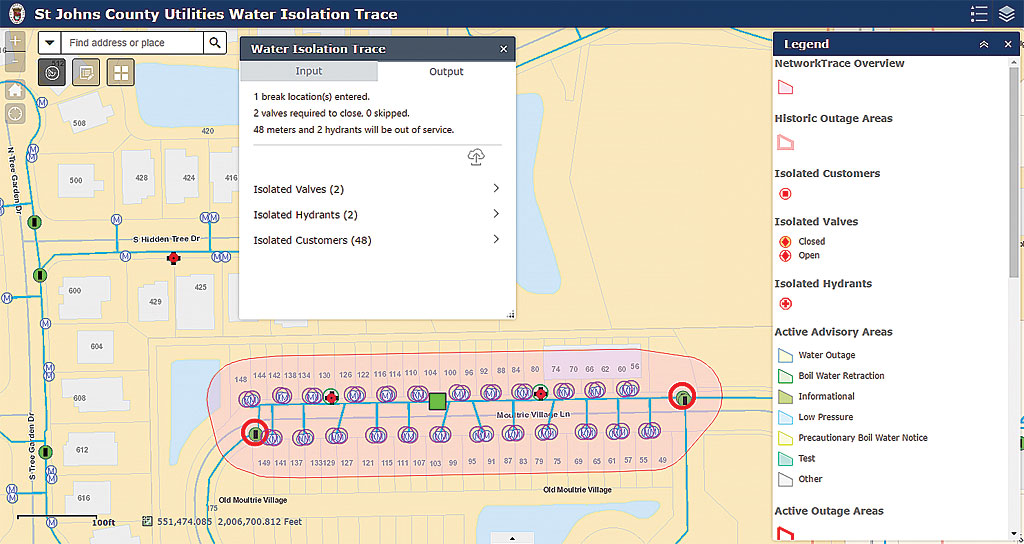 Water Isolation Trace a Web AppBuilder app