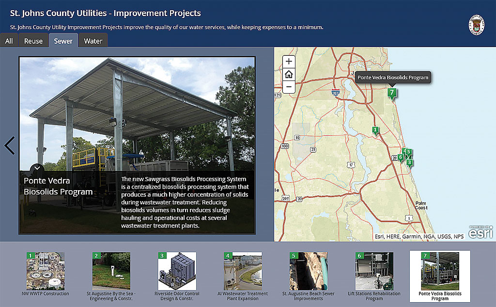 Capital improvement shows a variety of ongoing utility sewer projects