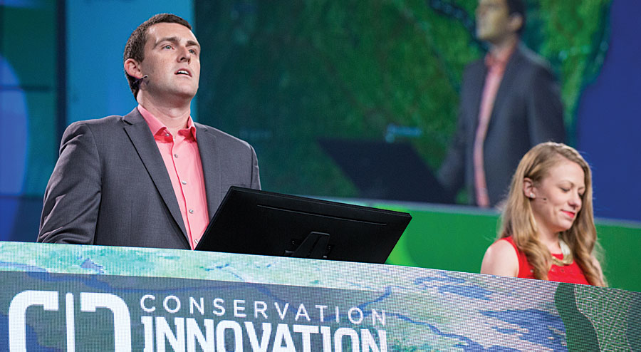 Jeff Allenby and Cassandra Pallai demonstrated the Chesapeake Conservancy's high-resolution land-cover dataset for the Chesapeake Bay watershed.