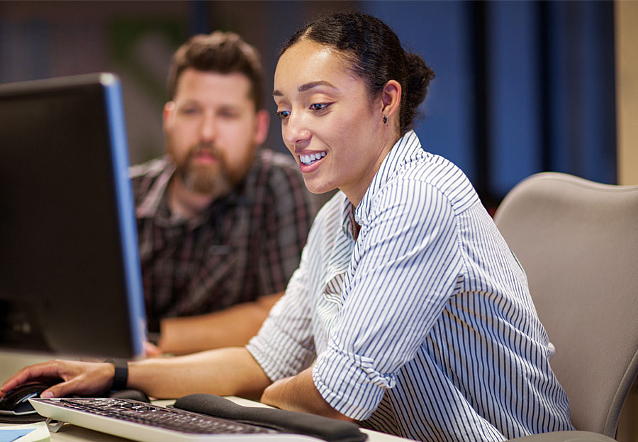 Classrooms will feature dual-monitor workstations for each student.