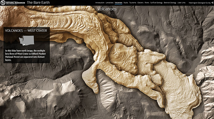 Daniel Coe’s story map includes a great lesson on how lidar works and what it reveals about geology and natural hazards in Washington state. Daniel Coe’s story map includes a great lesson on how lidar works and what it reveals about geology and natural hazards in Washington state.