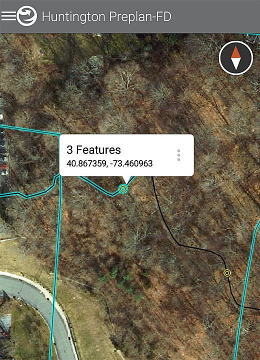 The coordinates of each trail marker are displayed on the app.