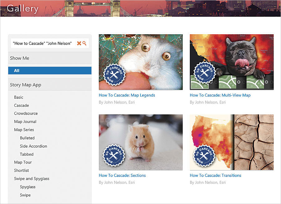 The Esri Story Maps website contains tutorials to help users build story maps. The Esri Story Maps website contains tutorials to help users build story maps.