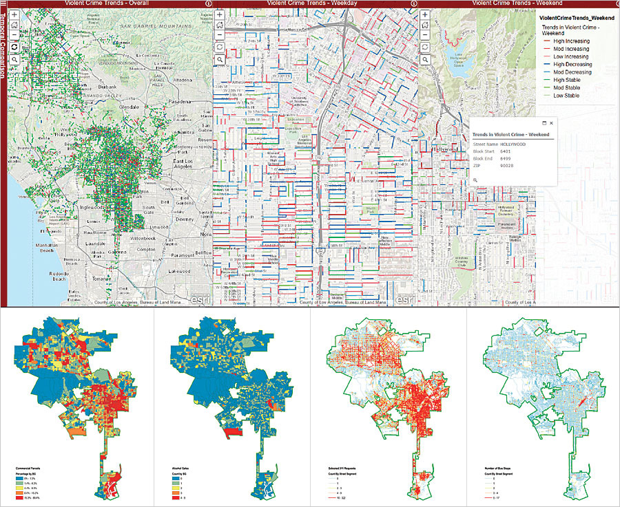 The students created a mapping app that brought geocoded crime data together with social and built-environment characteristics, such as unemployment rates and the presence or absence of streetlights.