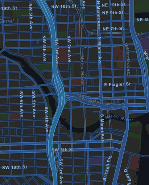 Esri vector basemaps feature nine styles, including dark and light gray canvas and three street variations.