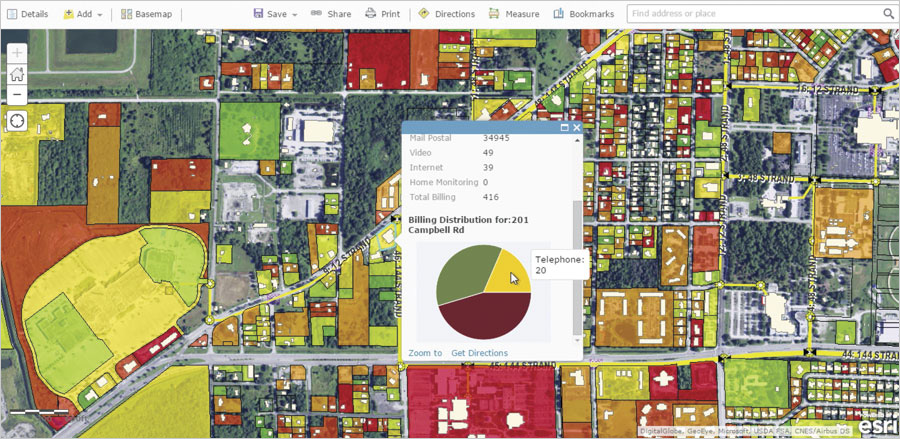 With ArcGIS, Horry Telephone Cooperative can use demographic and consumer data to perform analytics on existing and prospective customers and map new markets.