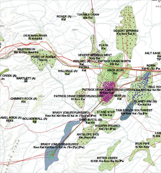 With its new data models, WSGS can update its map of oil and gas fields in just a few weeks, and the map can be uploaded to a web-based interface for easy distribution. With its new data models, WSGS can update its map of oil and gas fields in just a few weeks, and the map can be uploaded to a web-based interface for easy distribution.