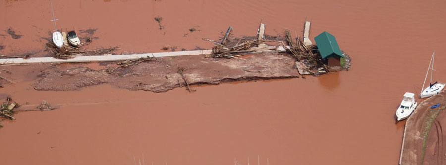 Saxon Harbor, on the south shore of Lake Superior, was destroyed by the July 12 floods. Saxon Harbor, on the south shore of Lake Superior, was destroyed by the July 12 floods.