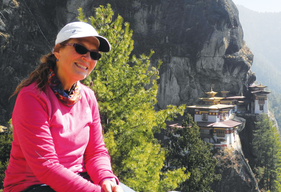 Beardsley has climbed seven times to Bhutan's Taktsang, a monastery that clings to a cliff 10,000 feet above sea level. Beardsley has climbed seven times to Bhutan's Taktsang, a monastery that clings to a cliff 10,000 feet above sea level.