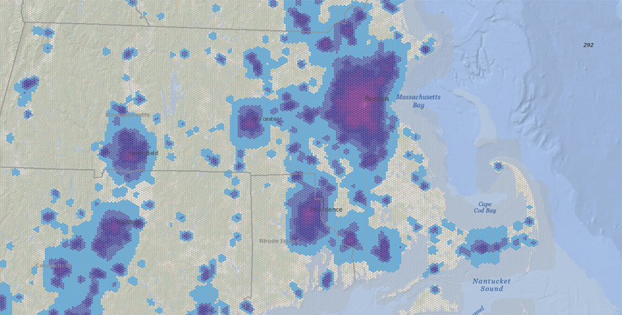 The new ArcGIS GeoAnalytics Server makes it much faster to do batch spatiotemporal analytics on massive datasets, using distributed computing to aggregate points, join features, find hot spots, and more.