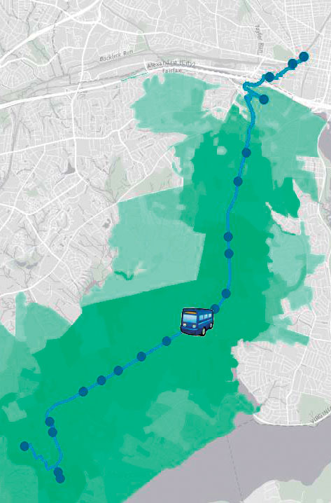 Renaissance did a multimodal analysis of how a new bus-only lane in Alexandria, Virginia, could increase residents' access to jobs. Renaissance did a multimodal analysis of how a new bus-only lane in Alexandria, Virginia, could increase residents' access to jobs.