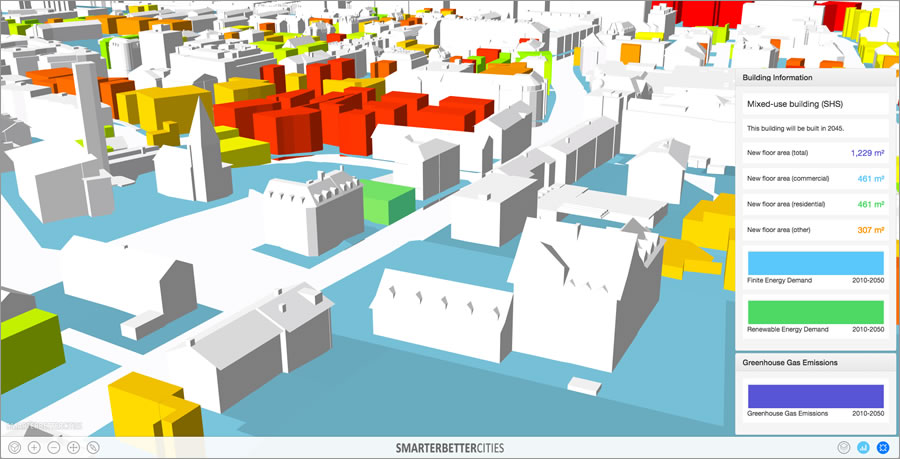 SmarterBetterCities uses 3D to enable cities to visualize carbon and energy performance.