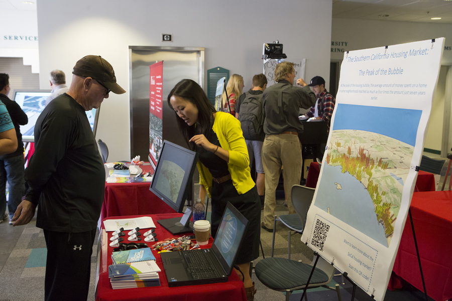 GIS analyses of issues such as the housing market bubble were showcased at a GIS Day event at the University of Redlands in California.