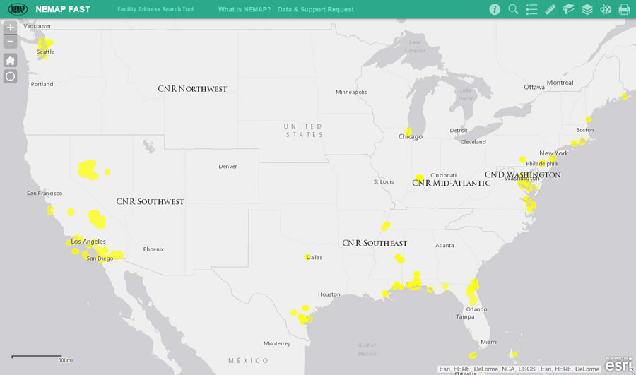 US Navy staff can use an address search tool in the NEMAP system to locate a building on base or find the correct street centerline to help determine a proper address for a new facility.