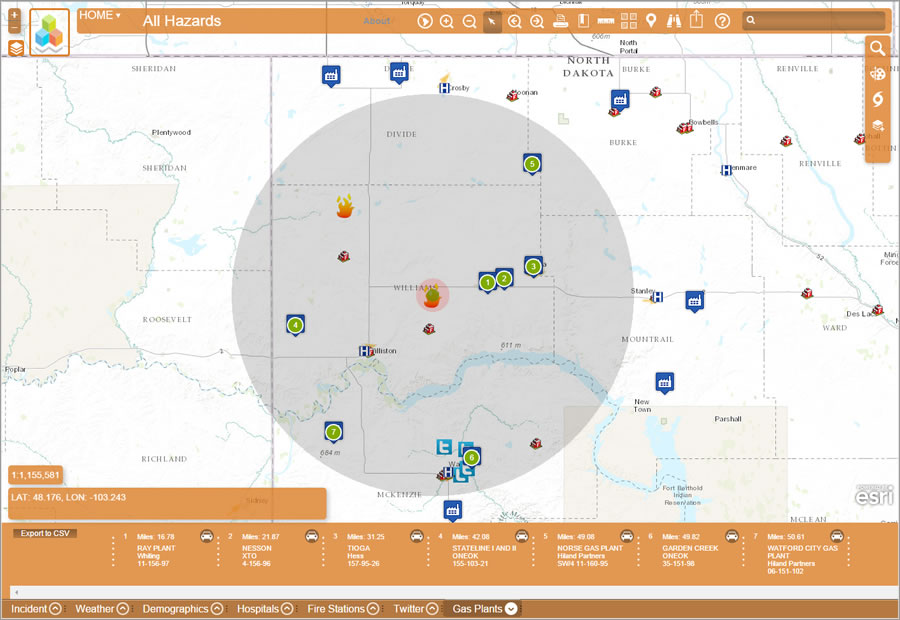 Fu used Esri's Web AppBuilder for ArcGIS to create this incident management widget.