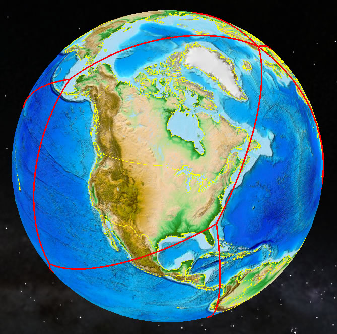 A global icosahedral view of North America. Credit: Tim Stough